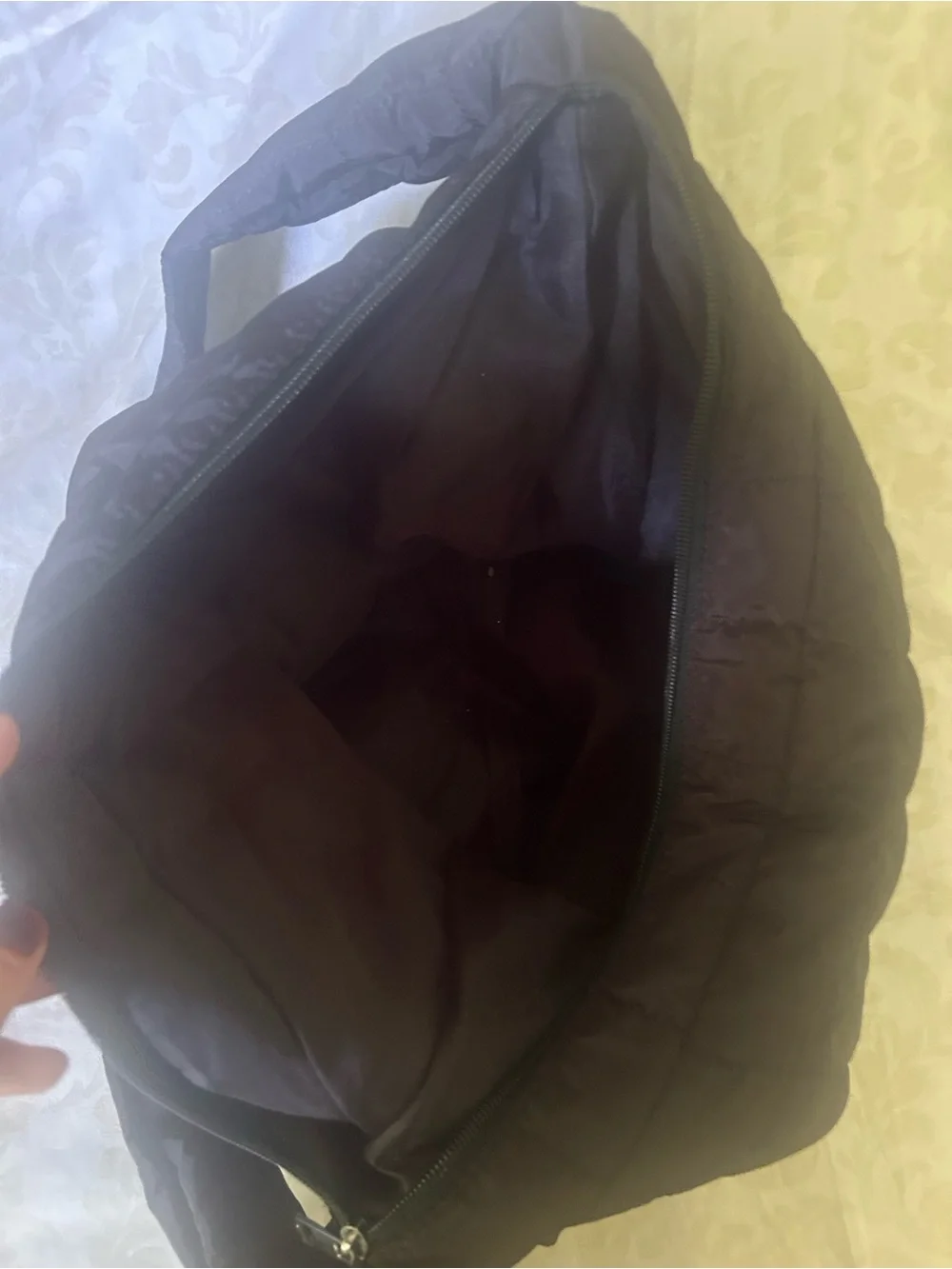 High Capacity Quilted Shoulder Hobo Bag in Dark Brown